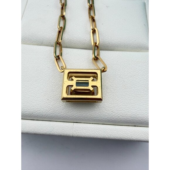 RARE Tiffany & Co. Aquamarine Jewel Box Necklace 17.75" 18k Yellow Gold - Picture 8 of 13